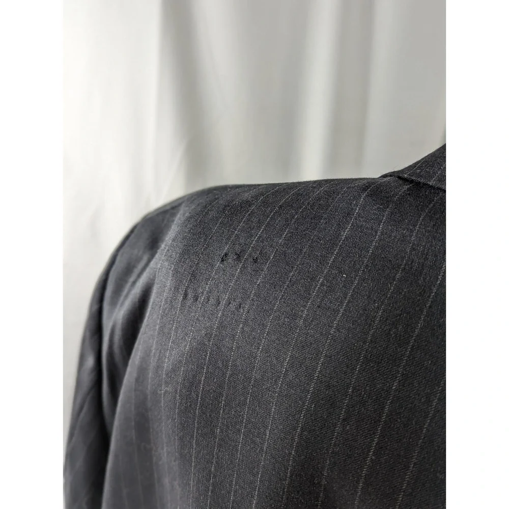 Hart Schaffner Marx Wool Blazer Suit Jacket Sport Coat 52R‎ Dark Gray Pinstripe